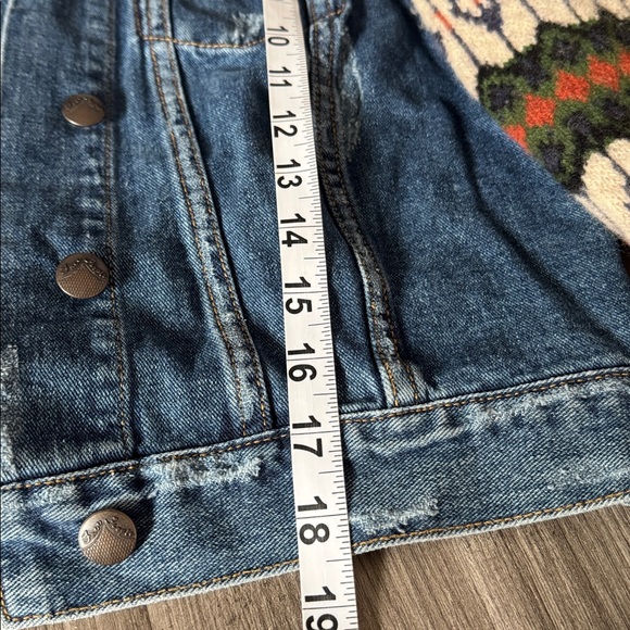 Free People Cypress Farm denim jacket Jean small women’s sweater arms - Picture 3 of 7